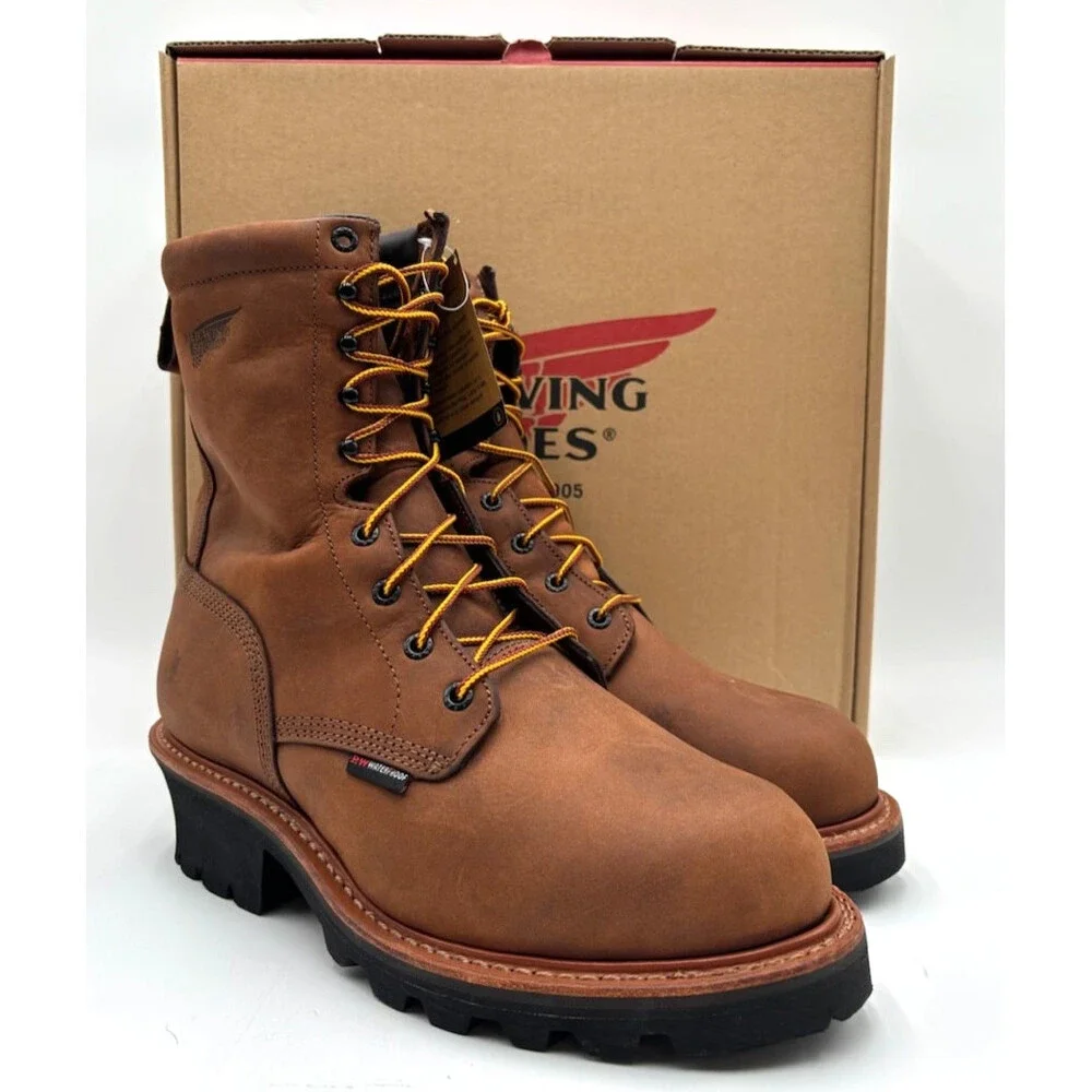 Red Wing Shoes 4417 Men's NEW Steel-Toe Waterproof EH Boots Brown US Size 8D